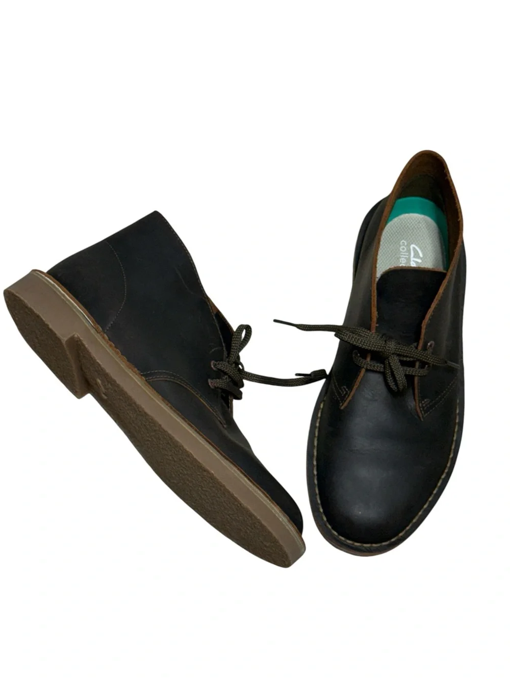 Clarks Bushacre 3 Chukka Boots Dark Brown Leather Men’s Size 10 New Condition